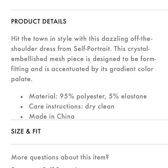 Self-portrait rhinestones off the shoulder dress - Picture 6 of 12